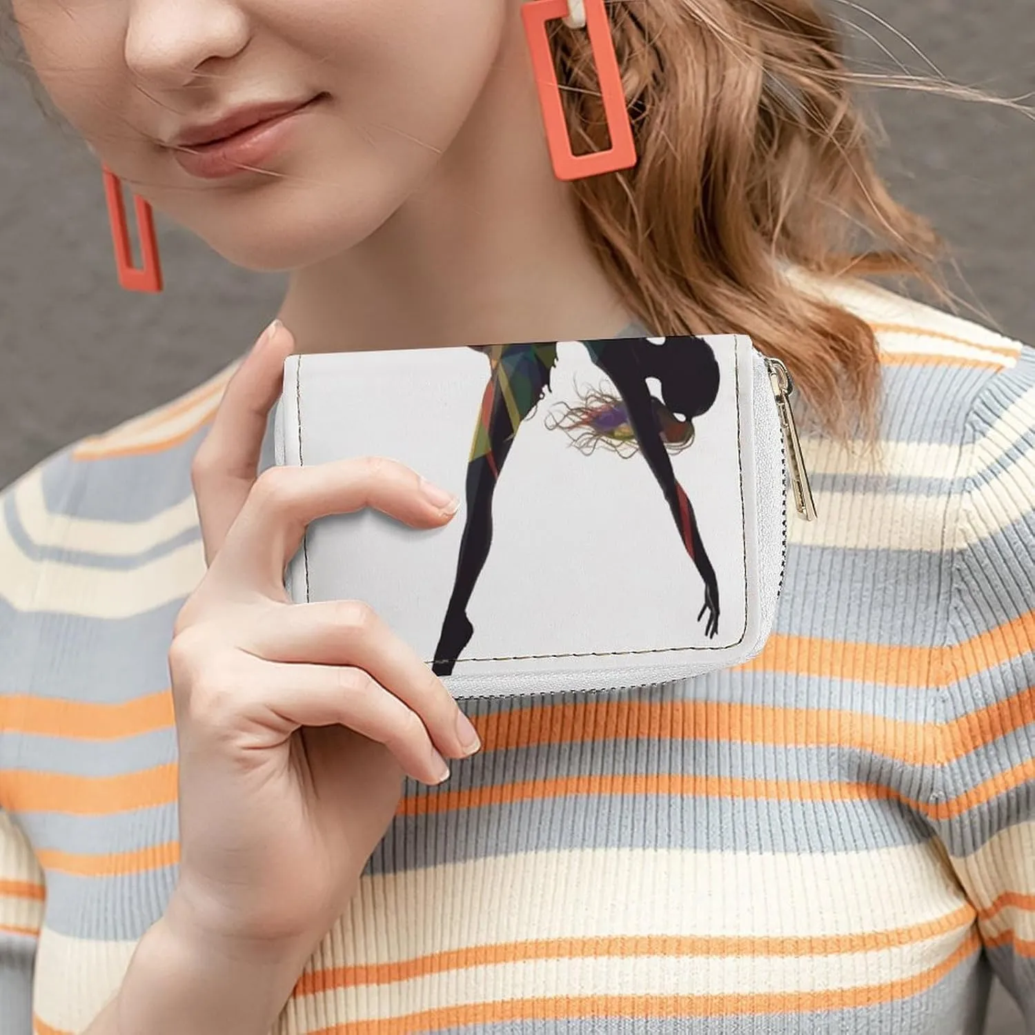 Credit Card Wallet,A Dancer Card Cases Holder Credit Card Holder Wallet with Card Slots Coin Cash Zipper Purse Case Wallet
