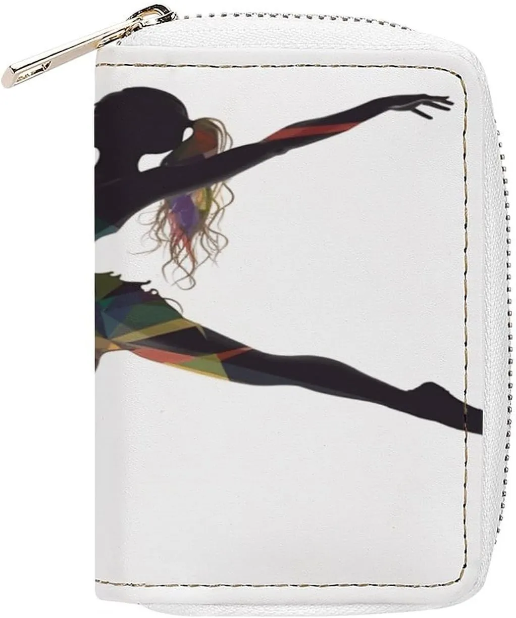 Credit Card Wallet,A Dancer Card Cases Holder Credit Card Holder Wallet with Card Slots Coin Cash Zipper Purse Case Wallet
