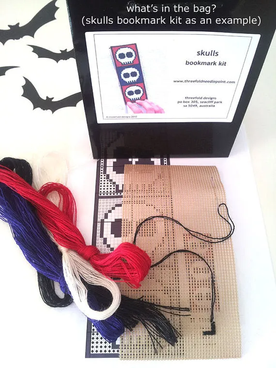 Cross Stitch Kit - Red Leopard Print Bookmark