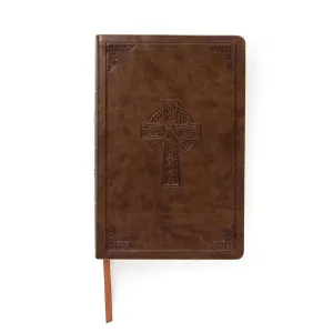 CSB Large Print Personal Size Reference Bible, Brown Celtic Cross LeatherTouch, Red Letter, Presentation Page, Cross-References, Full-Color Maps, Easy-to-Read Bible Serif Type Imitation Leather – Large Print, March 15, 2021