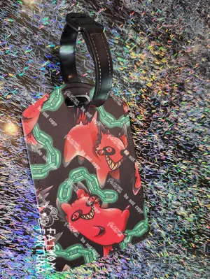 Cursed Cat Faux Leather Luggage Tag