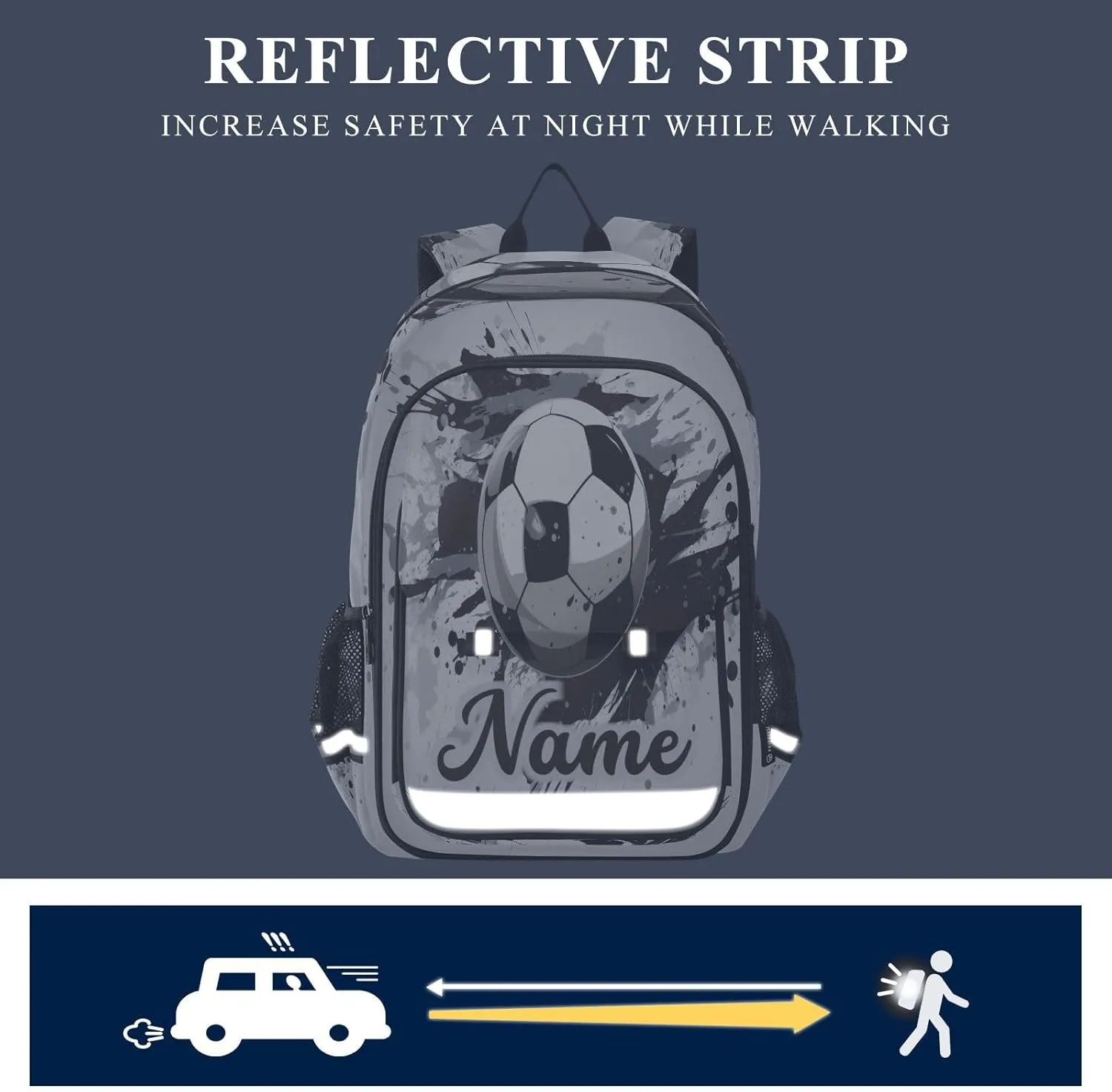Custom Backpack for Boys School Personalized Soccer Elementary Bookbags Middle School Daypack for Travel Students Teens Kids
