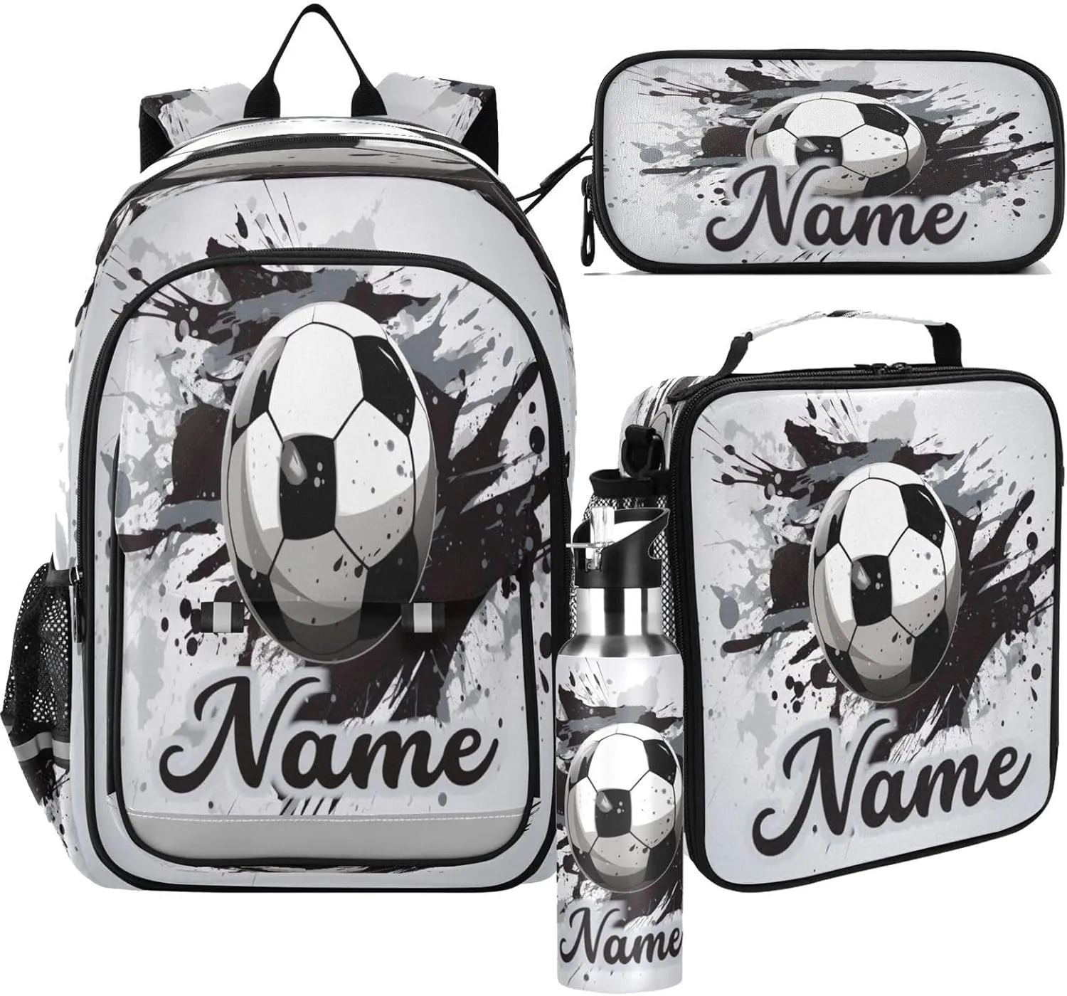 Custom Backpack for Boys School Personalized Soccer Elementary Bookbags Middle School Daypack for Travel Students Teens Kids