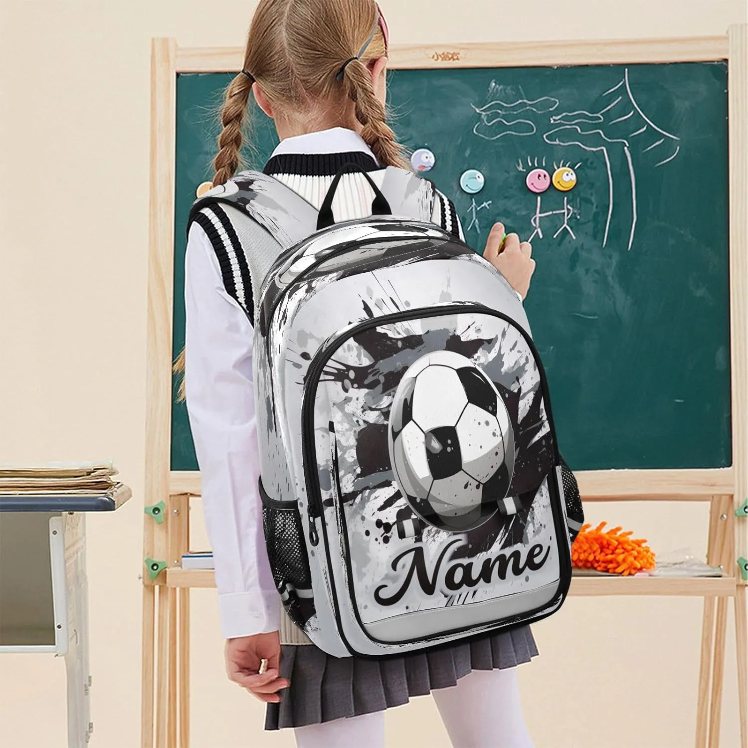 Custom Backpack for Boys School Personalized Soccer Elementary Bookbags Middle School Daypack for Travel Students Teens Kids