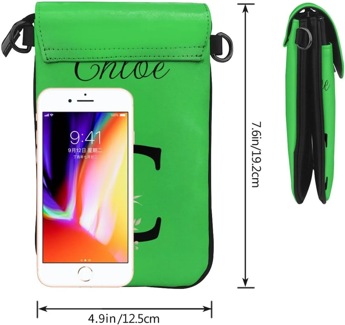 Custom Name Small Crossbody Cell Phone Bag for Women Personalized PU Leather Mini Shoulder Bag Wallet Cellphone Purse with Credit Card Slots and Adjustable Strap (C)
