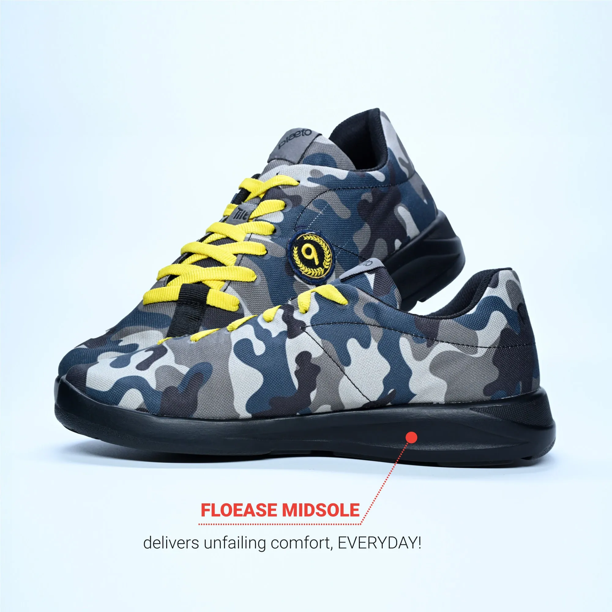 Customizable Camo Men's Sports Shoes - Blue / Grey