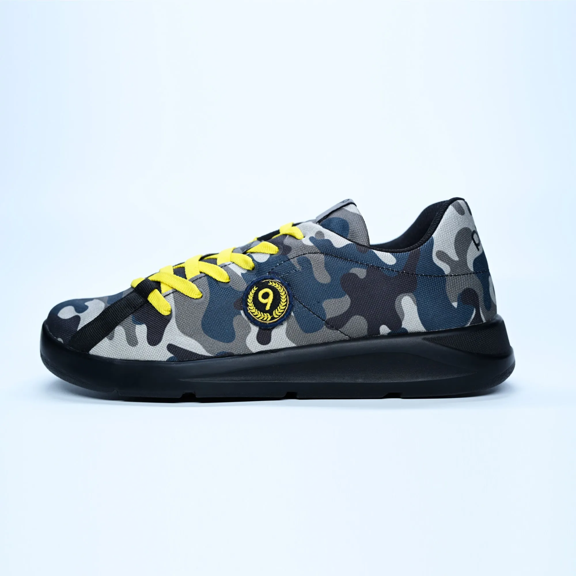 Customizable Camo Men's Sports Shoes - Blue / Grey
