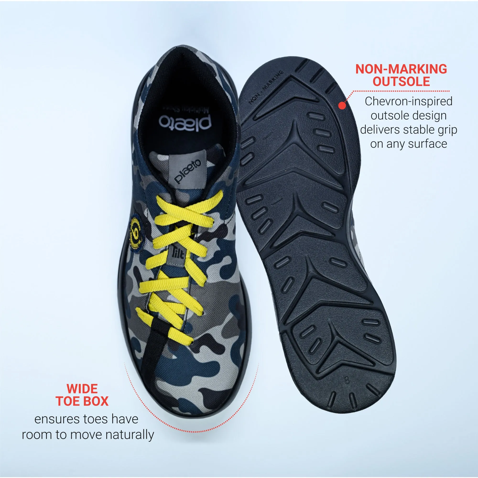 Customizable Camo Men's Sports Shoes - Blue / Grey