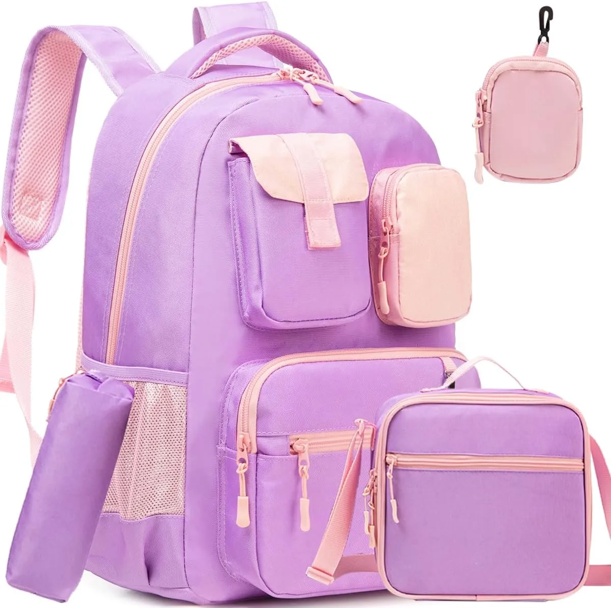 Cute Backpack for Girls Aesthetic Backpack School Backpack for Girls Backpack with Lunch Box Back to School Supplies