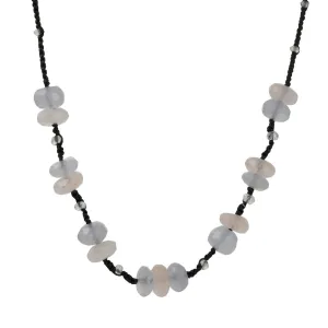 Danielle Welmond - Chalcedony and Rose Quartz Stationed Necklace