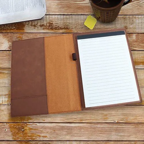 Dark Brown Portfolio with Single Initial