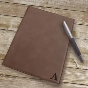 Dark Brown Portfolio with Single Initial