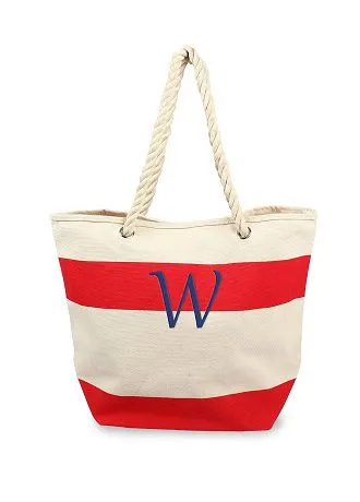 DB Exclusive Personalized Striped Canvas Tote