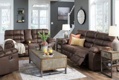 Derwin Nut Reclining Sofa and Loveseat