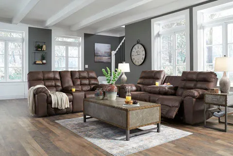 Derwin Nut Reclining Sofa and Loveseat