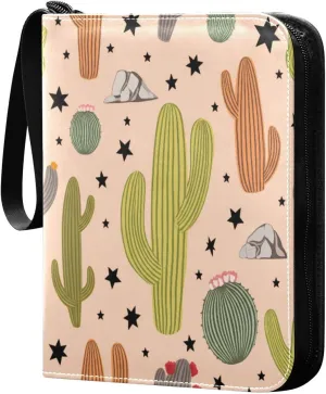 Desert Pattern Card Binder 4 Pockets, 400 Pockets Trading Card Binder Removable Card Albums Card Holder for Games, Sports, Football, Baseball Cards