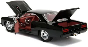 Diecast Model Car Compatible for Jada Bigtime Muscle 1970 Plymouth Road Runner, 1:24 Scale, Black Die-Cast 99581