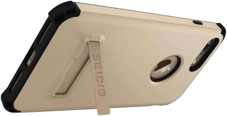 Dilex Case with Kickstand for Apple iPhone 7 Plus and iPhone 8 Plus (Gold/Black)