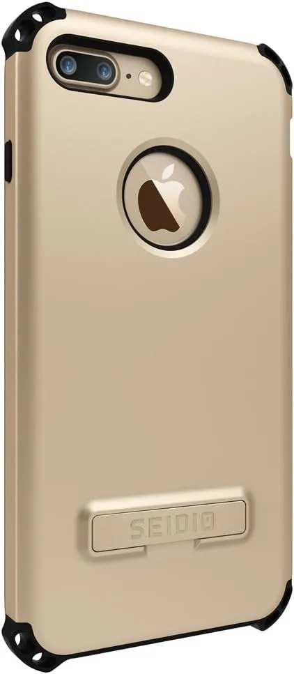 Dilex Case with Kickstand for Apple iPhone 7 Plus and iPhone 8 Plus (Gold/Black)