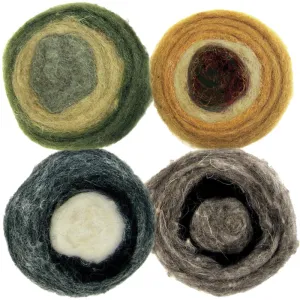 Dimensions Feltworks Roving Rolls - 2oz 4/Pkg - Earth Tones