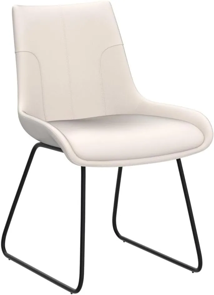Dining Chair Set of 4, Modern Kitchen Faux Leather Dining Room Chair for Kitchen Living Dining Room (4 Off-White with Black Legs)