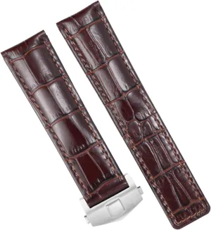 DISMAY Leather Watch Band Strap Made for Tag Heuer Watches with 22mm Lug