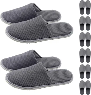 Disposable Slippers for Guests, 8 Pairs, Non Slip, Washable SPA Slippers for Hotel, Guest, Travel, Bride, Women and Men