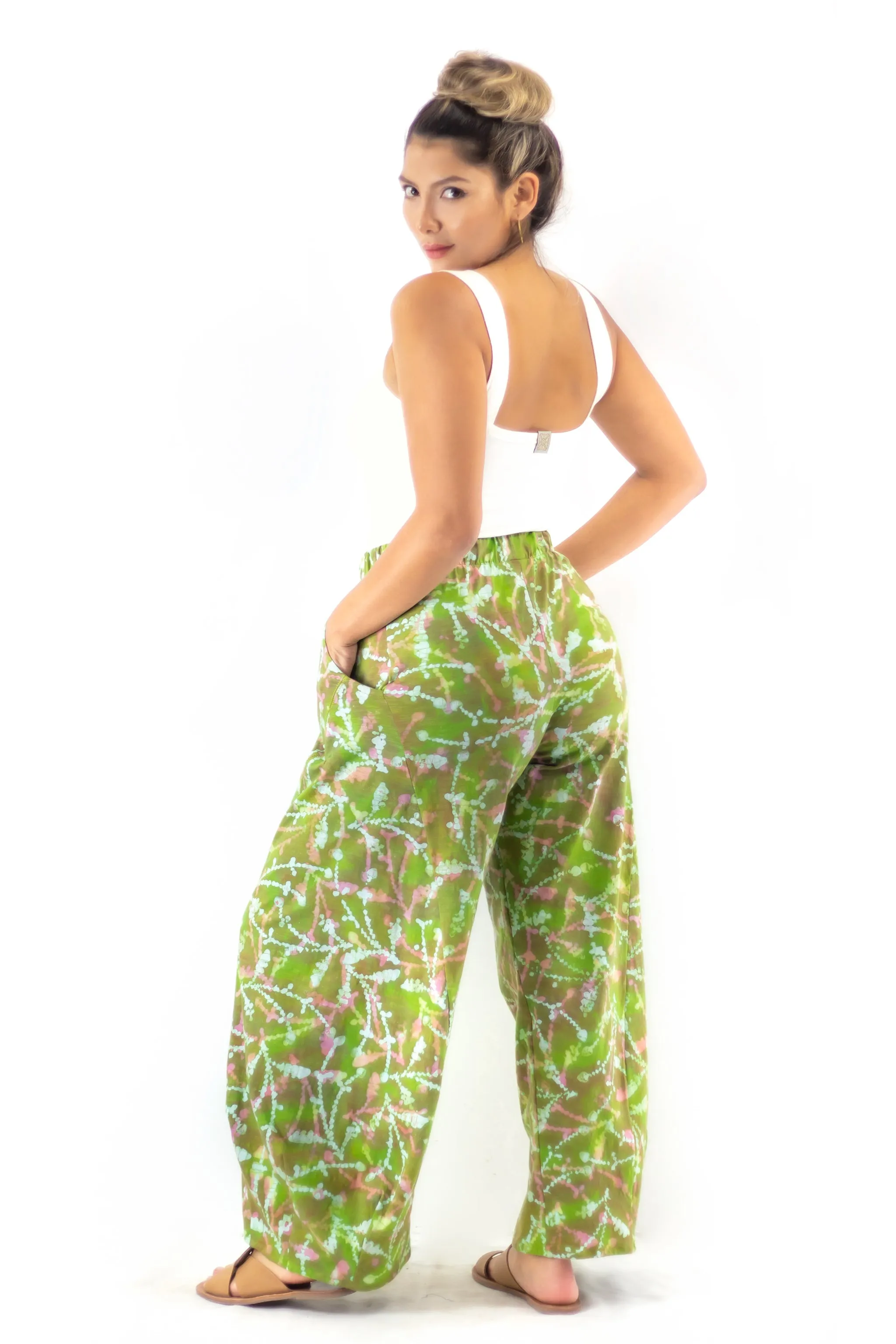 Divided Pants 2217 - Sprigs MultiVerdi