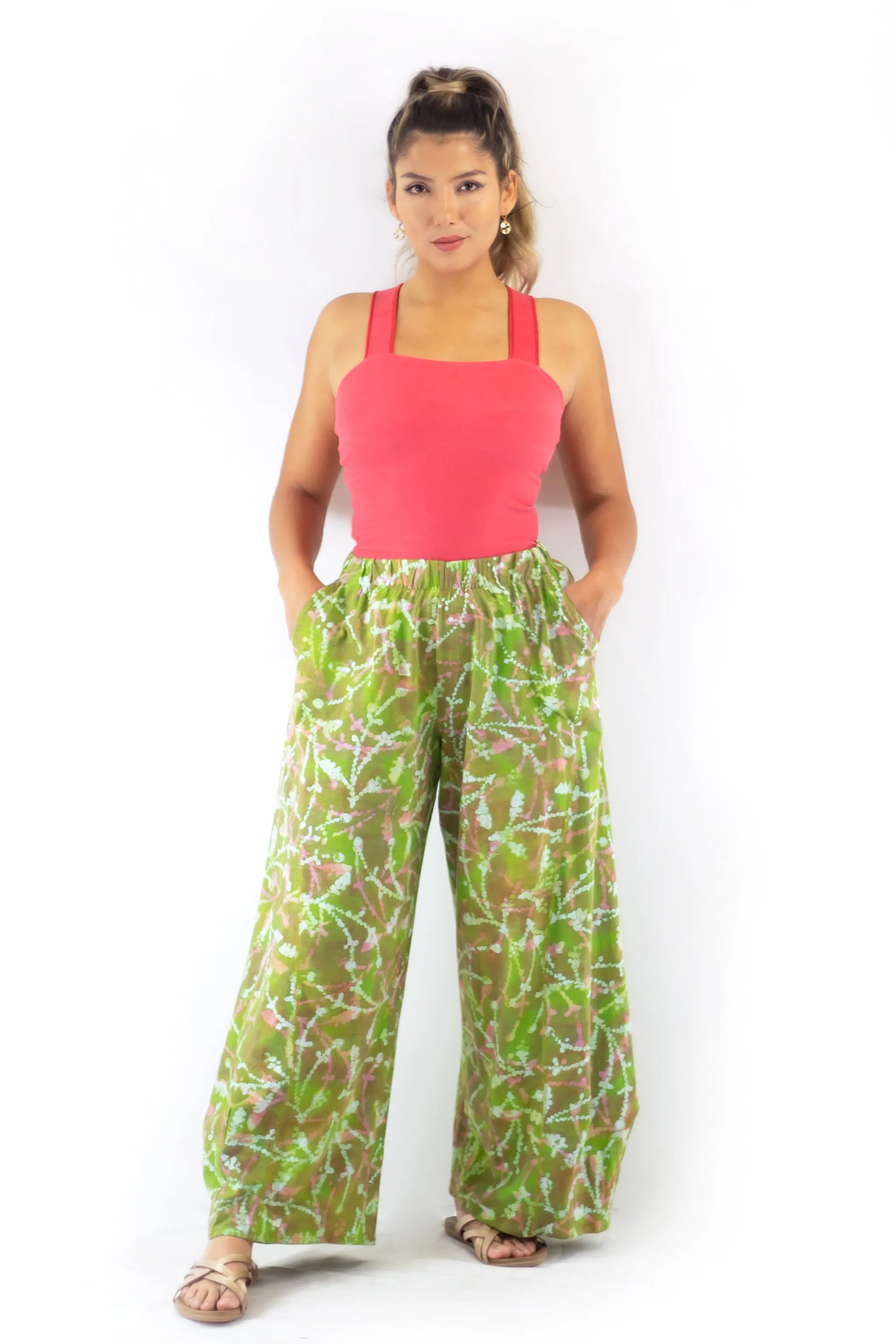Divided Pants 2217 - Sprigs MultiVerdi