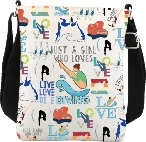 Diving Crossbody Bag Springboard Diving Gifts Springboard Diver Gifts Just A Girl Who Loves Diving Coach Gifts Messenger Bag