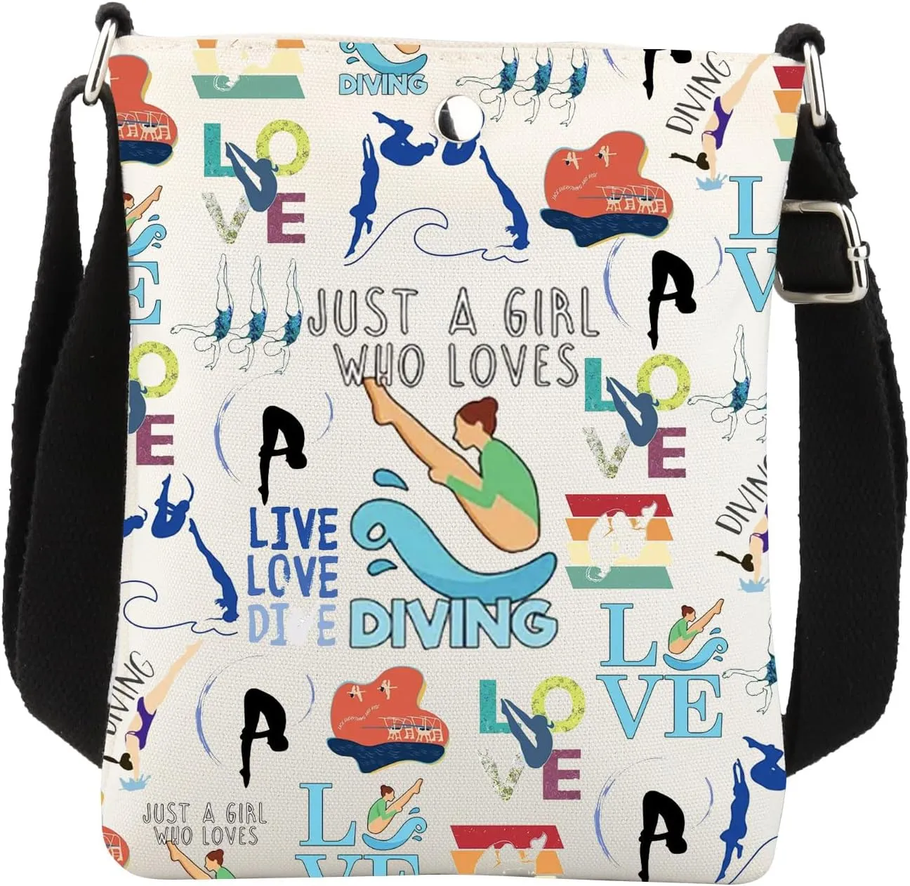 Diving Crossbody Bag Springboard Diving Gifts Springboard Diver Gifts Just A Girl Who Loves Diving Coach Gifts Messenger Bag