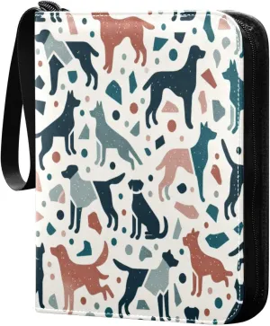 Dogs Card Binder 4 Pockets, 400 Pockets Trading Card Binder Removable Card Albums Card Holder for Games, Sports, Football, Baseball Cards