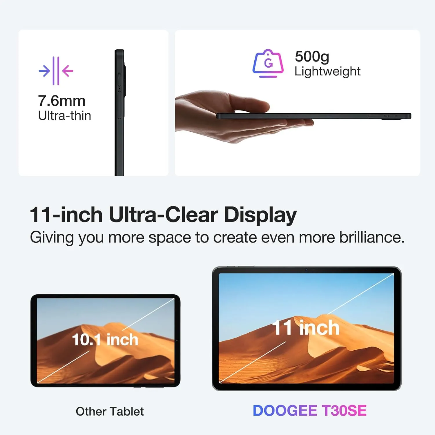DOOGEE T30SE Tablet with Keyboard, Dual 4G LTE 11 Inch Gaming Tablets Android 14, 9GB RAM   128GB, 2.4K Octa-Core, 8580mAh, Tablet with Keyboard and Pen, Mouse and Case