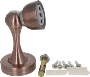 Door Wedge,Door Stop, 2Pcs Door Stop 45mm Base Magnetic Door Stopper Zinc Alloy Holder Doorstop Double-Sided Adhesive Tape No Need to Drill Silver Tone (Size : 2Pcs Copper Tone)