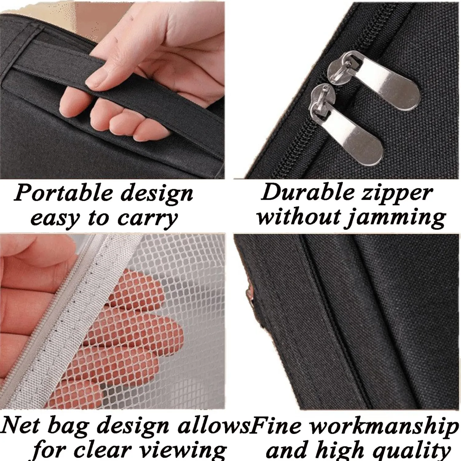 Doresty Makeup Bag, Standing Makeup Bag, Large Capacity Oxford Cloth Capacity, Waterproof Vertical Office Desktop Storage Bags with Compartments