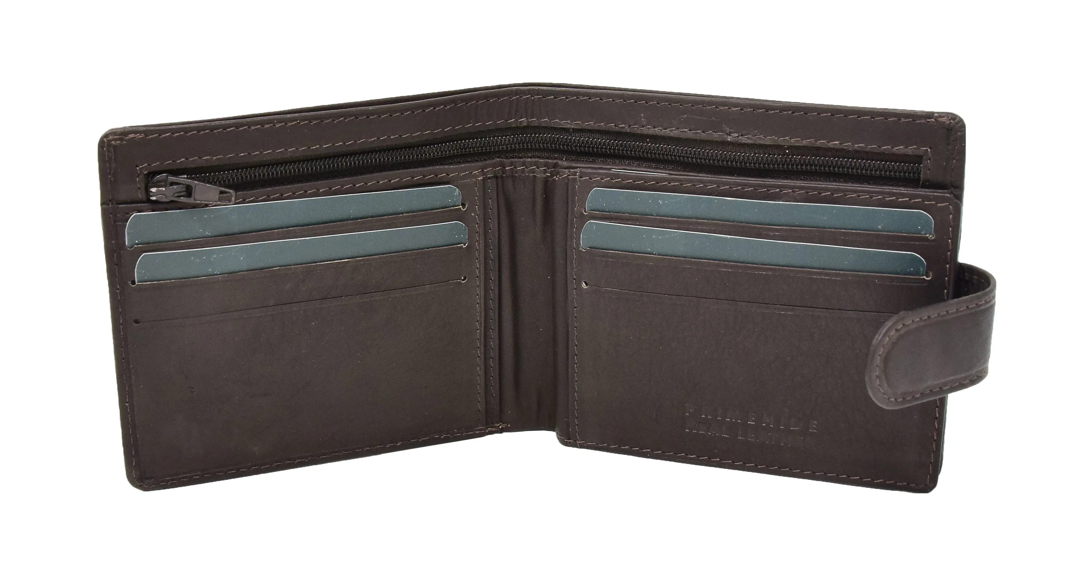 DR418 Men's Slim Folding Leather Wallet Brown