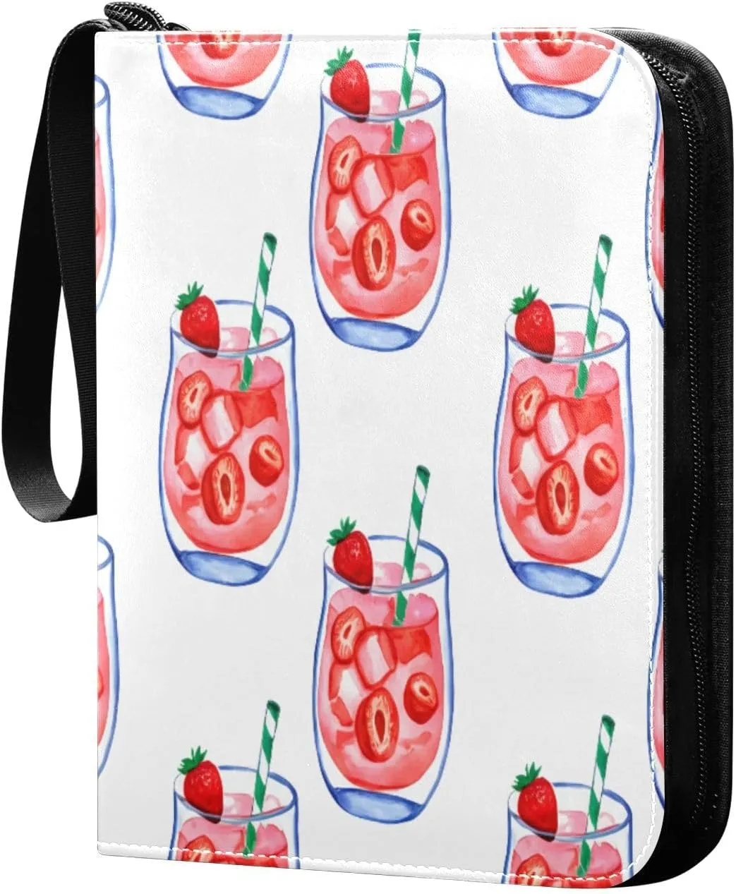 Drinks Card Binder 4 Pockets, 400 Pockets Trading Card Binder Removable Card Albums Card Holder for Games, Sports, Football, Baseball Cards