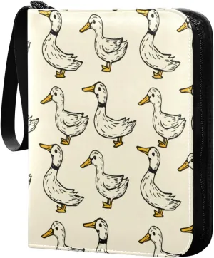 Ducks Card Binder 4 Pockets, 400 Pockets Trading Card Binder Removable Card Albums Card Holder for Games, Sports, Football, Baseball Cards