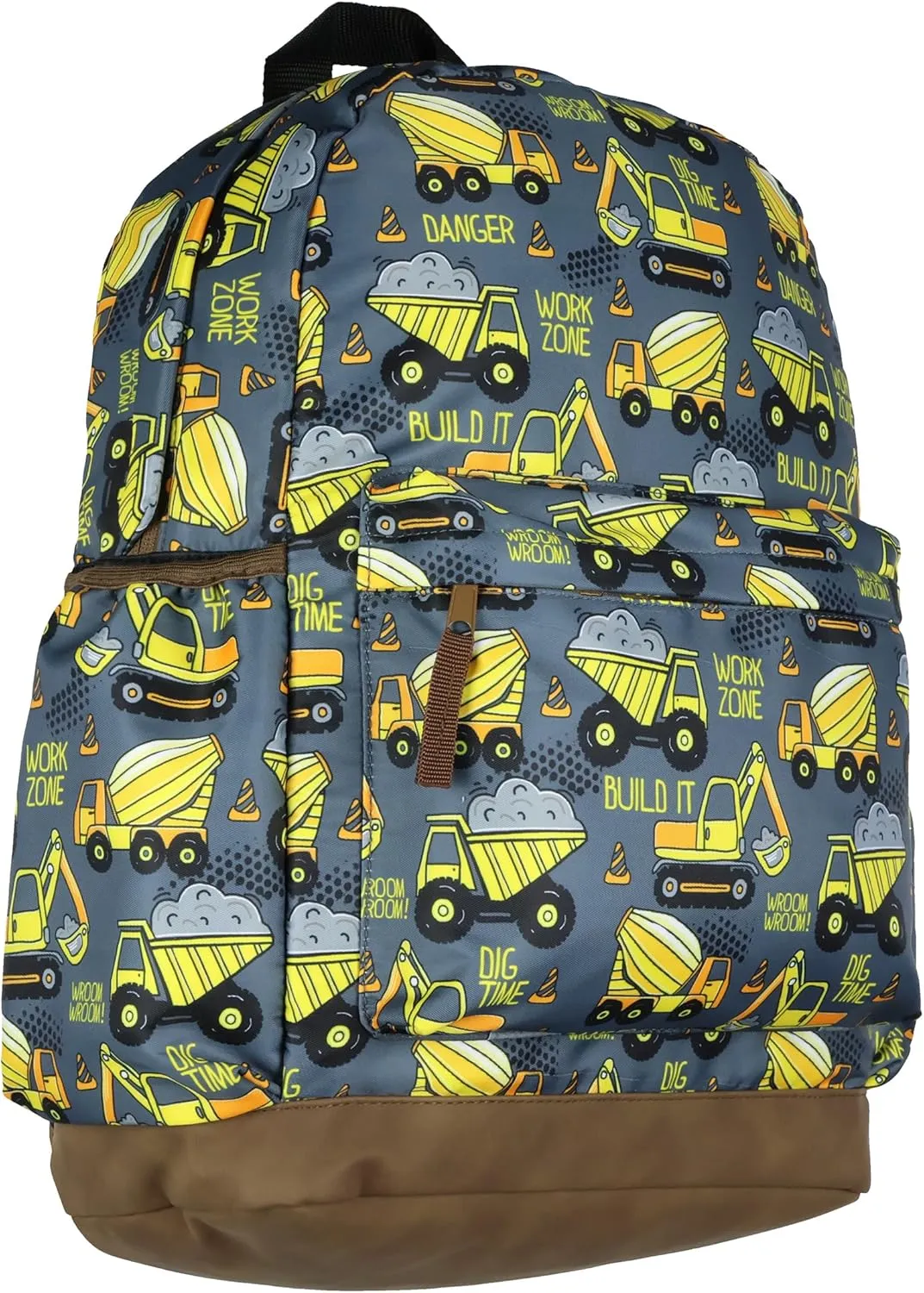 Dump Trucks 16" Backpack Construction Vehicles Travel School Book Bag for Daily Use