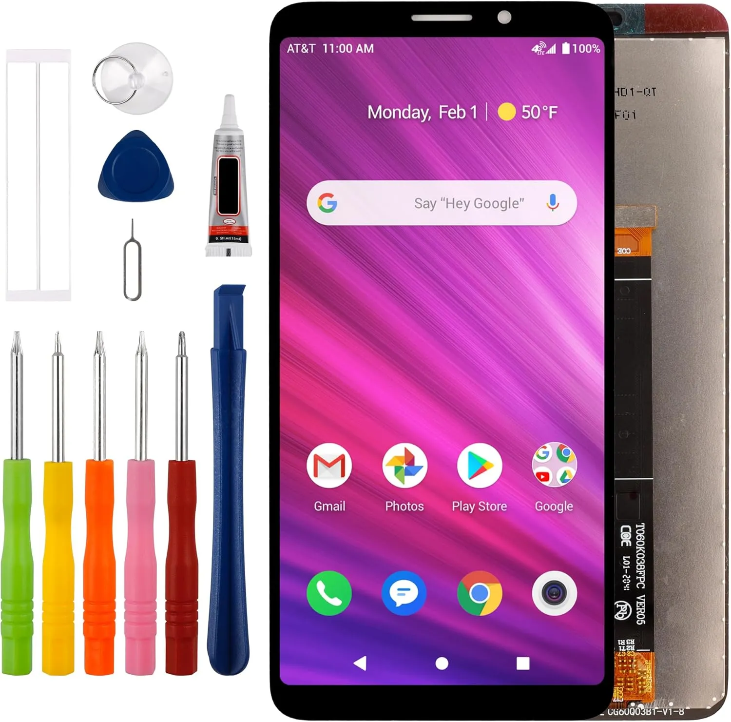 Duotipa [New] LCD Display Screen Digitizer Assembly Replacement for Alcatel Axel 5004R 6.0" with Technical Repair Tools Kit-Black.