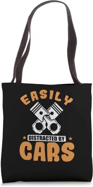Easily Distracted by Cars Auto Mechanic Tote Bag