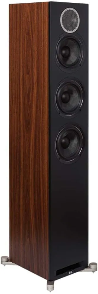 ELAC Debut Reference 5.25" Floorstanding Speakers, Black Baffle, Walnut Cabinet, Pair with SPW-15FT-P 15 Foot Pair of Sensible Speaker Wires and Signature Series Microfiber Cloth
