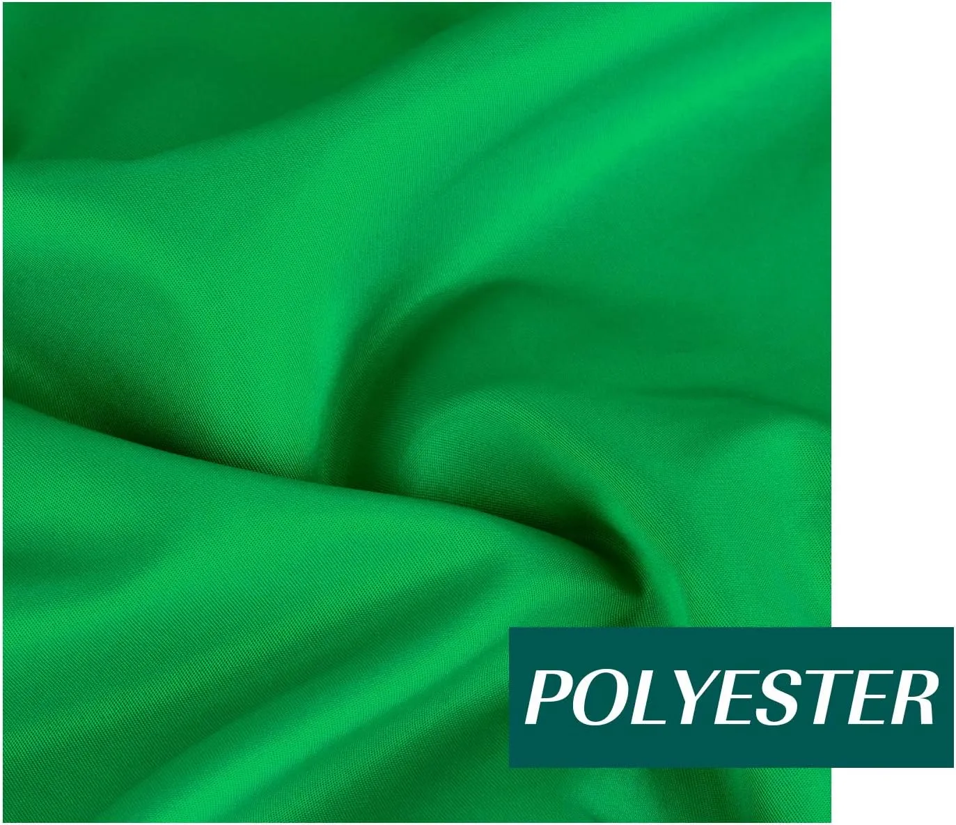 EMART 5x7ft Green Screen Backdrop, Polyester Wrinkle-Resistant Curtain Fabric, Chroma-Key greenscreen Cloth Sheet for Zoom, Including 2 Spring Clamps Suitable for Photoshoot, Interview, Live Stream