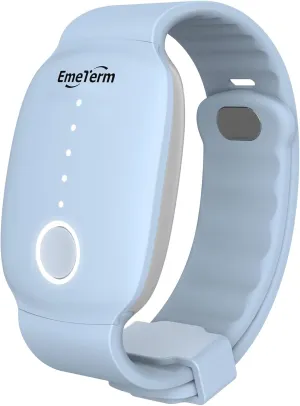 EmeTerm Fashion FDA-Cleared Relieve Nausea Electrode Stimulator Morning Sickness Motion Travel Sickness Vomit Relief Rechargeable No Gel Drug Free Wrist Bands Without Side Effects FSA/HSA Eligible