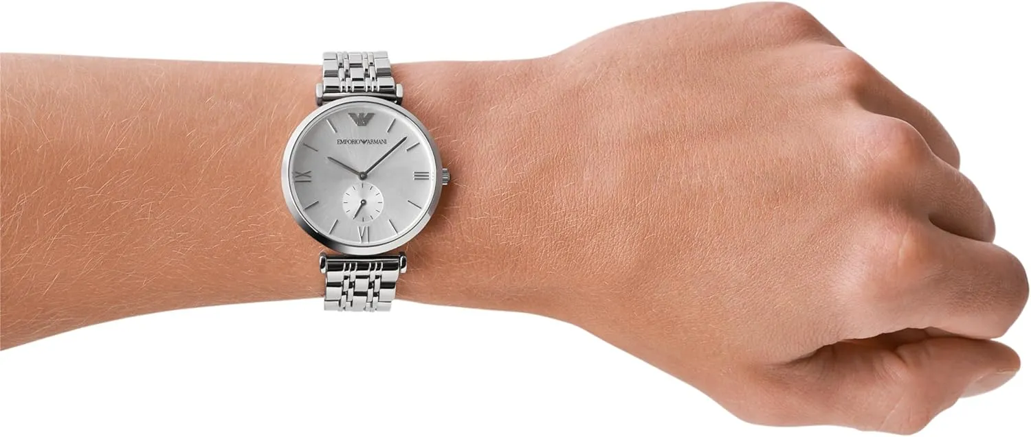 Emporio Armani Men's Three-Hand Leather Watch