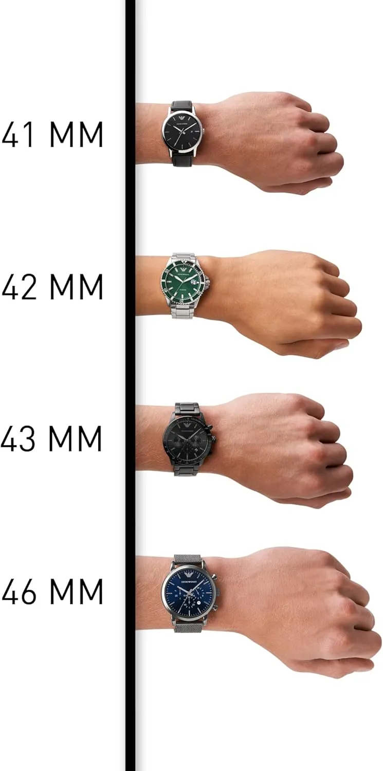 Emporio Armani Men's Three-Hand Leather Watch