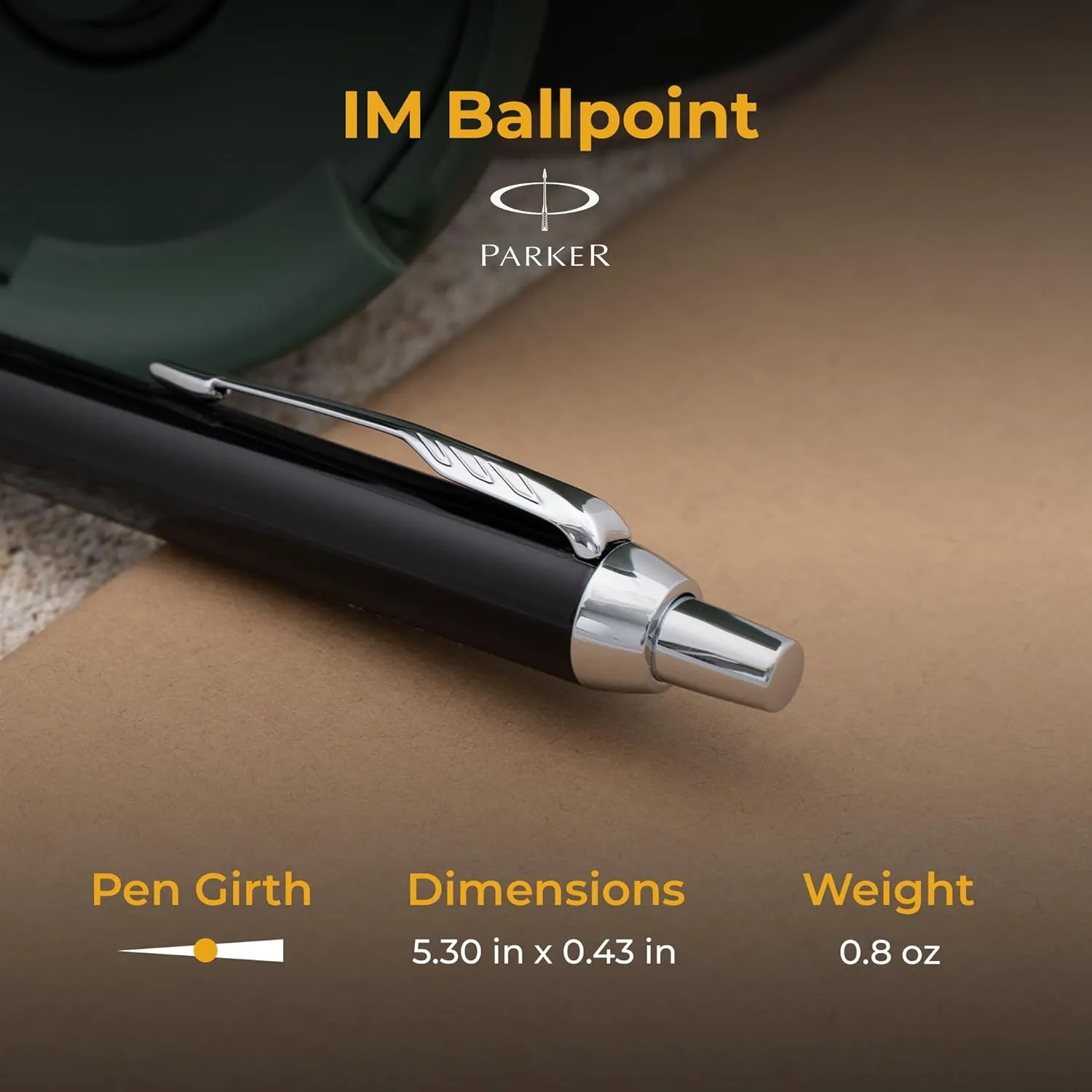 Engraved Parker IM Click-Action Ballpoint Pen in Black Lacquer with Chrome Trim. Personalized Professional Gift for Any Occasion with Custom Engraving