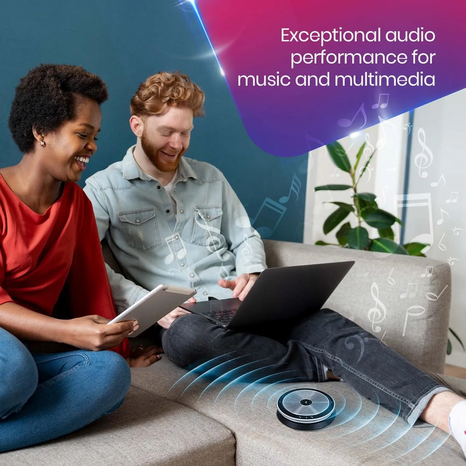 EPOS - SENNHEISER Expand 20 USB Wired Speakerphone - Global Teck Bundle with GTW Microfiber Cloth, Compatible with Teams, Zoom, Webex, Skype, Mobile, Tablets, PC/Mac