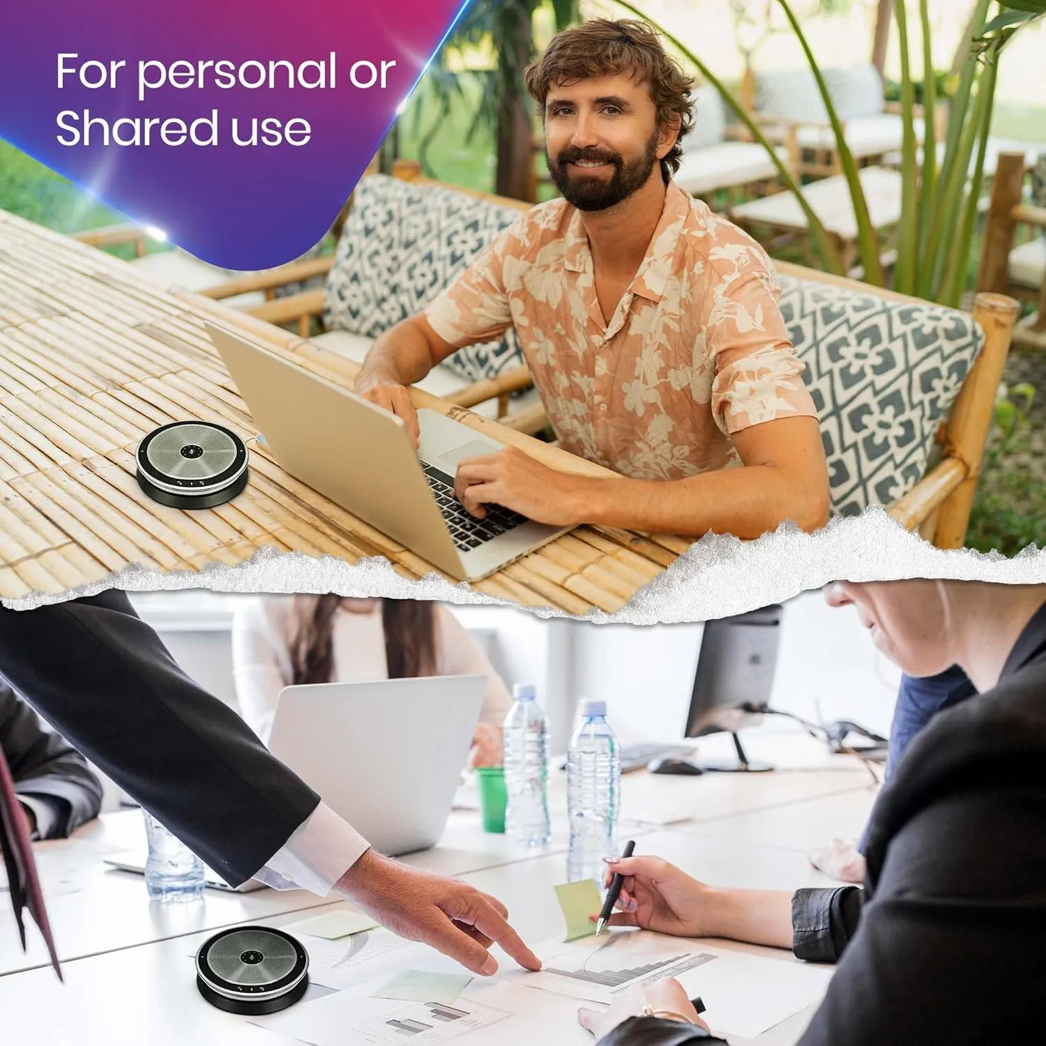 EPOS - SENNHEISER Expand 20 USB Wired Speakerphone - Global Teck Bundle with GTW Microfiber Cloth, Compatible with Teams, Zoom, Webex, Skype, Mobile, Tablets, PC/Mac