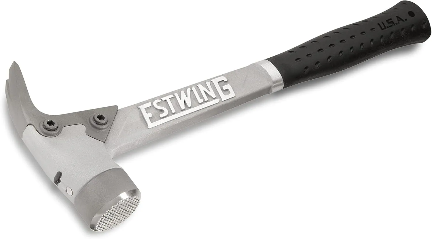 ESTWING AL-PRO Aluminum Framing Hammer - 14 oz Straight Rip Claw with Milled Face & Shock Reduction Grip - ALBKM , Black